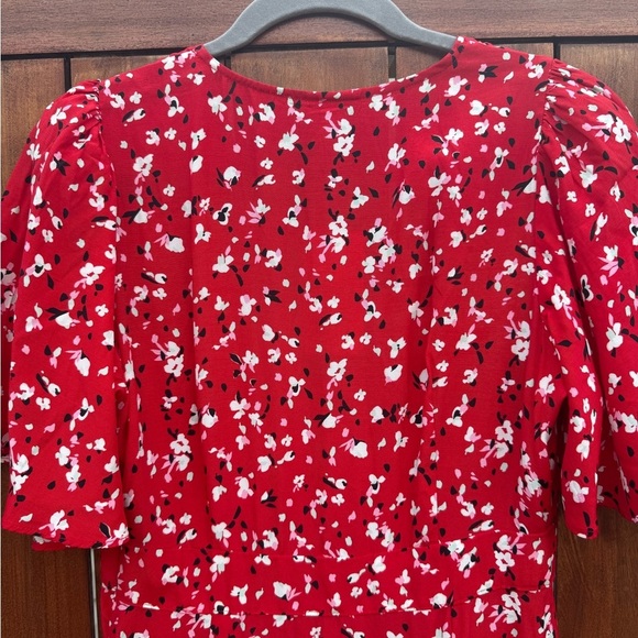 A New Day Red Floral Short-Sleeve Maxi Dress Size 4 - Picture 9 of 14
